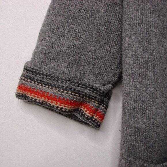 Hollister Gray Lamb Wool Cardigan Sweater Aztec Southwestern Bear Medium Large - Picture 8 of 13